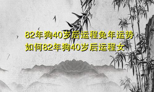 82年狗40岁后运程兔年运势如何82年狗40岁后运程女