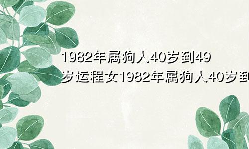 1982年属狗人40岁到49岁运程女1982年属狗人40岁到49岁运程男