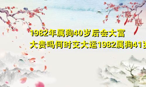 1982年属狗40岁后会大富大贵吗何时交大运1982属狗41岁后有十年大运