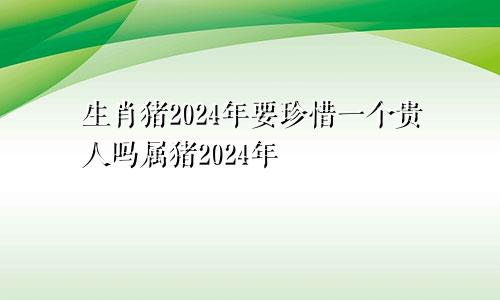 生肖猪2024年要珍惜一个贵人吗属猪2024年