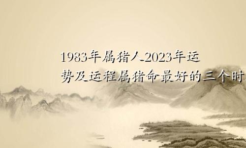 1983年属猪人2023年运势及运程属猪命最好的三个时辰