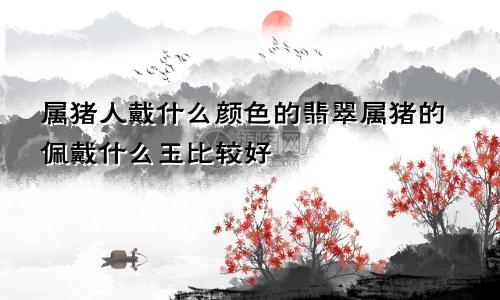 属猪人戴什么颜色的翡翠属猪的佩戴什么玉比较好