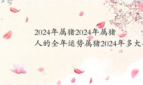 2024年属猪2024年属猪人的全年运势属猪2024年多大年龄