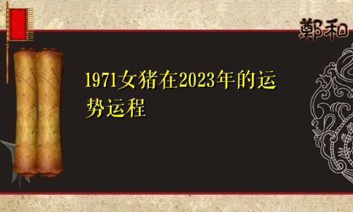 1971女猪在2023年的运势运程