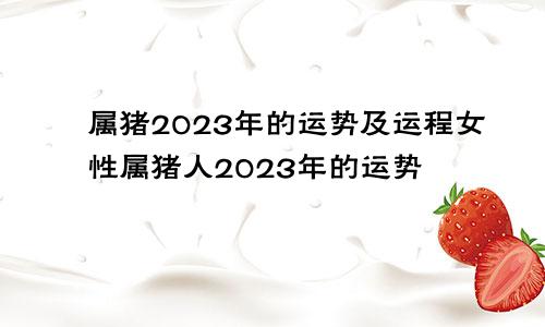 属猪2023年的运势及运程女性属猪人2023年的运势