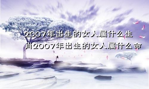 2007年出生的女人属什么生肖2007年出生的女人属什么命