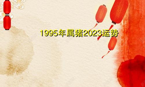 1995年属猪2023运势