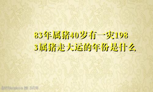 83年属猪40岁有一灾1983属猪走大运的年份是什么