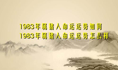 1983年属猪人命运运势如何1983年属猪人命运运势怎么样