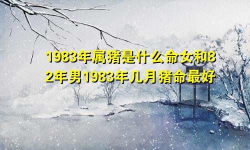 1983年属猪是什么命女和82年男1983年几月猪命最好