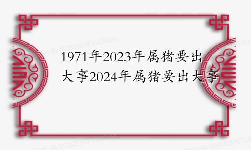 1971年2023年属猪要出大事2024年属猪要出大事