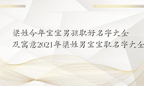 梁姓今年宝宝男孩取好名字大全及寓意2021年梁姓男宝宝取名字大全免费