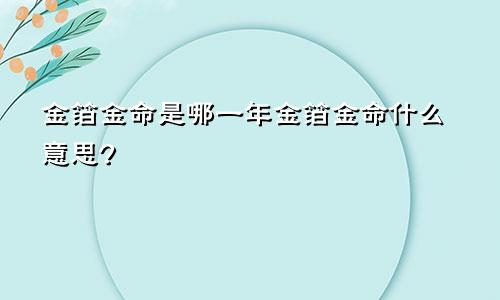 金箔金命是哪一年金箔金命什么意思?