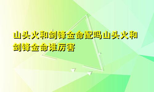 山头火和剑锋金命配吗山头火和剑锋金命谁厉害