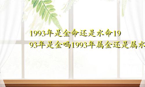 1993年是金命还是水命1993年是金吗1993年属金还是属水