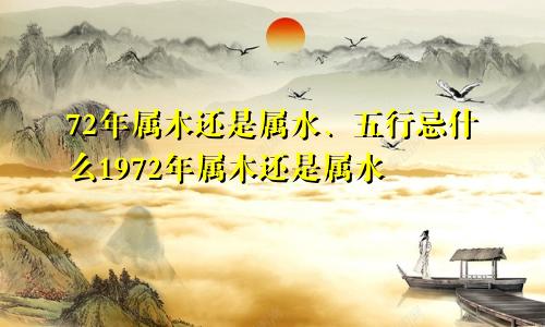 72年属木还是属水、五行忌什么1972年属木还是属水