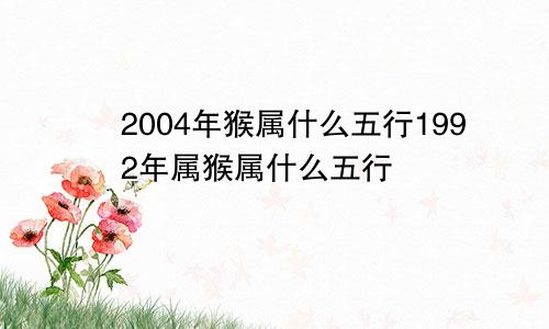 2004年猴属什么五行1992年属猴属什么五行