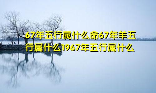 67年五行属什么命67年羊五行属什么1967年五行属什么