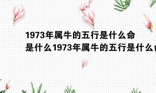 1973年属牛的五行是什么命是什么1973年属牛的五行是什么命五行缺什么