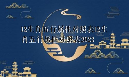 12生肖五行属性对照表12生肖五行属性对照表2023