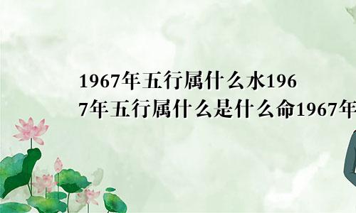 1967年五行属什么水1967年五行属什么是什么命1967年五行属啥