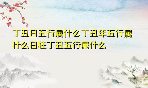 丁丑日五行属什么丁丑年五行属什么日柱丁丑五行属什么