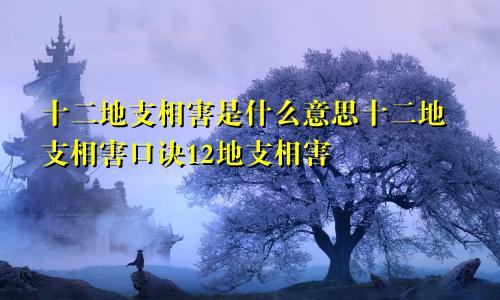 十二地支相害是什么意思十二地支相害口诀12地支相害