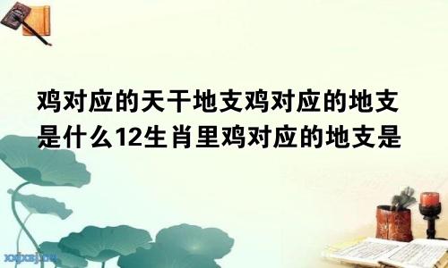 鸡对应的天干地支鸡对应的地支是什么12生肖里鸡对应的地支是