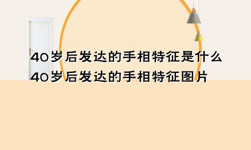 40岁后发达的手相特征是什么40岁后发达的手相特征图片