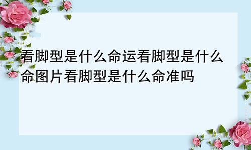 看脚型是什么命运看脚型是什么命图片看脚型是什么命准吗