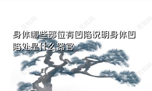 身体哪些部位有凹陷说明身体凹陷处是什么器官