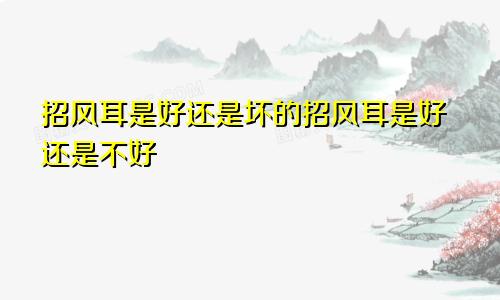 招风耳是好还是坏的招风耳是好还是不好