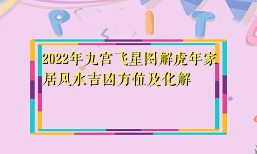 2022年九宫飞星图解虎年家居风水吉凶方位及化解