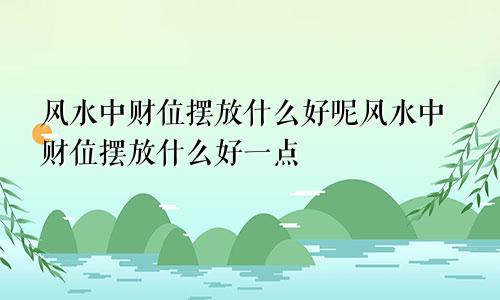 风水中财位摆放什么好呢风水中财位摆放什么好一点