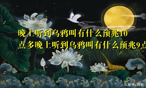 晚上听到乌鸦叫有什么预兆10点多晚上听到乌鸦叫有什么预兆9点多