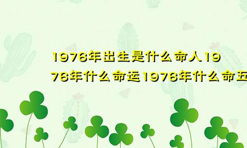 1976年出生是什么命人1976年什么命运1976年什么命五行属性