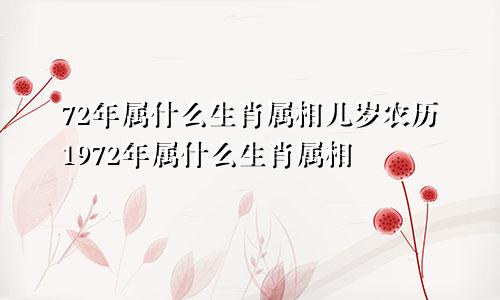 72年属什么生肖属相几岁农历1972年属什么生肖属相