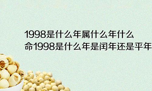 1998是什么年属什么年什么命1998是什么年是闰年还是平年