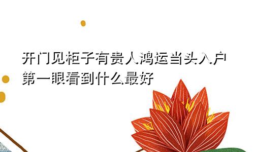 开门见柜子有贵人鸿运当头入户第一眼看到什么最好