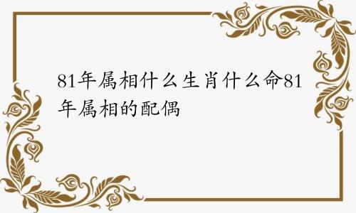 81年属相什么生肖什么命81年属相的配偶