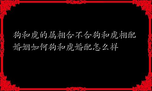 狗和虎的属相合不合狗和虎相配婚姻如何狗和虎婚配怎么样