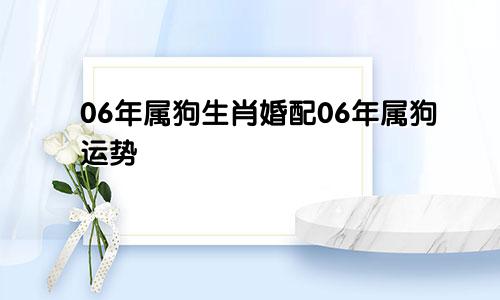 06年属狗生肖婚配06年属狗运势