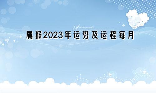 属猴2023年运势及运程每月