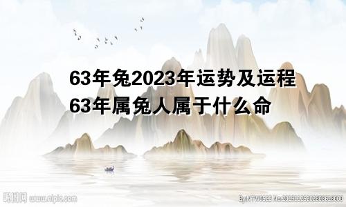 63年兔2023年运势及运程63年属兔人属于什么命