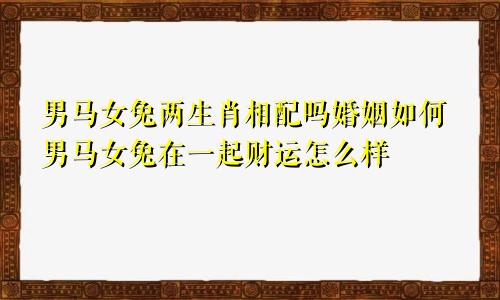 男马女兔两生肖相配吗婚姻如何男马女兔在一起财运怎么样