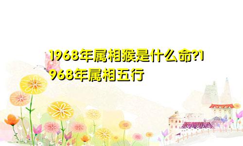 1968年属相猴是什么命?1968年属相五行