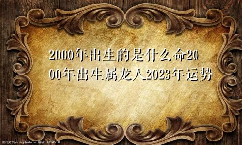 2000年出生的是什么命2000年出生属龙人2023年运势