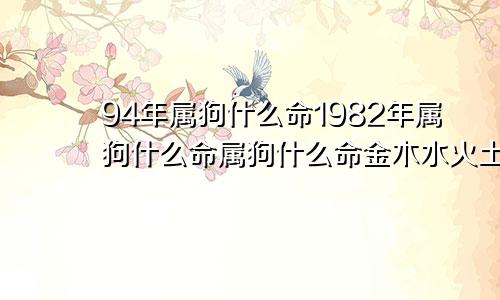 94年属狗什么命1982年属狗什么命属狗什么命金木水火土