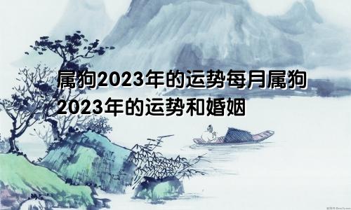 属狗2023年的运势每月属狗2023年的运势和婚姻