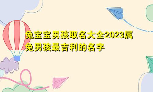 兔宝宝男孩取名大全2023属兔男孩最吉利的名字